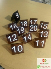 Combo 10-50 Thẻ số để bàn mica, dày 2mm, dùng cho quán ăn, Cafe, nhà hàng, tiệc sinh Nhật, cưới, thiết kế theo yêu cầu