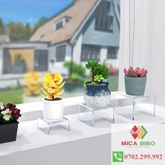 Combo 3 kệ Mica chữ U - dày 3mm kích thước 15x5x7.5cm , 14x5x6cm, 13x5x4.5cm