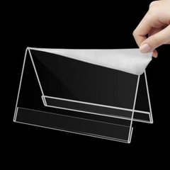 Bảng mica chữ A, kệ mica chức danh để bàn, bảng tên, bảng giá, nhiều kích thước
