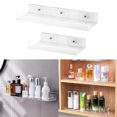 Kệ Mica treo tường phòng ngủ, nhà tắm, Giá treo tường để đồ cho nhà vệ sinh, tặng kèm 2 miếng dán tường ốc vít 3MM