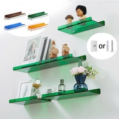 Dày 3mm, 10 màu sắc,12x20cm,12x30cm,12x40cm,12x50cm, Kệ Mica treo tường phòng ngủ, nhà tắm, Giá treo tường