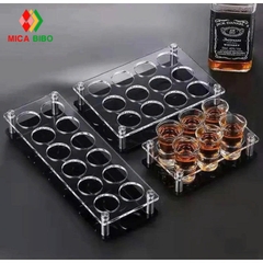 Giá đỡ, Khay ly rượu Mica dùng cho tiệc, quán bar, nhiều màu sắc