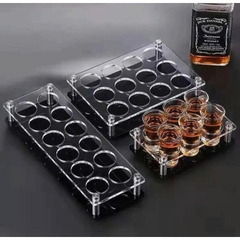 Giá đỡ, Khay ly rượu Mica dùng cho tiệc, quán bar, nhiều màu sắc