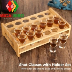 Khay ly rượu bằng gỗ dùng cho quán bar, nhà hàng, tiệc cưới