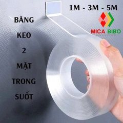 Băng keo 2 mặt trong suốt Nano siêu dính, nhiều kích thước độ dày từ 1mm - 2mm