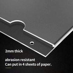 Kệ mica treo tường, Kệ checklist treo tường mica A3 A4 A5 A6, tặng kèm 2 miếng dán tường