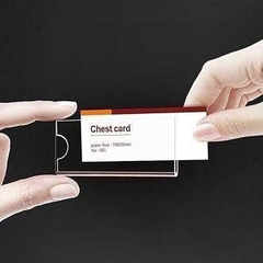 Bảng tên Mica Nam châm - Ghim cài, Thẻ tên mica đeo ngực, Bảng tên nhân viên cài áo, Mica trong suốt, 70x25mm