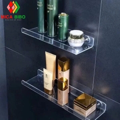 Kệ Mica Treo Tường 3mm & 5mm – Kệ Để Đồ Phòng Tắm, Phòng Ngủ – Tặng Kèm 2 Miếng Dán Tường & Bộ Ốc Vít