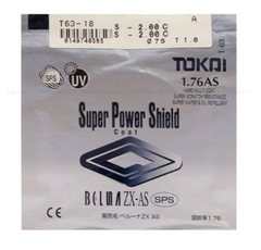 Mắt đơn tròng TOKAI chiết suất 1.76 AS SPS UV400 - Mắt kính mỏng nhất thế giới