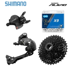 BỘ GROUSET ALTUS 9 SPEEDS (TAY BẤM, CÙI ĐỀ, LIP, SÊN)