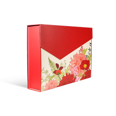 HỘP QUÀ HOA MẪU ĐƠN ĐỎ - NẮP CHÉO