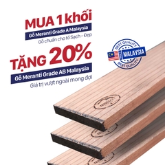GỖ MERANTI GRADE A MALAYSIA 15F
