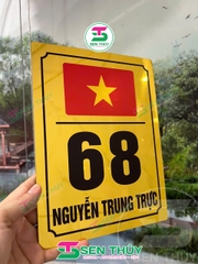 Bảng Số Nhà HÌNH LÁ CỜ VIỆT NAM ALU IN UV - BSN017