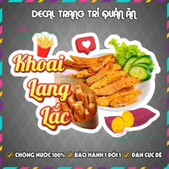 Decal KHOAI LANG LẮC - Decal Dán Tường Trang Trí Quán Ăn, Trà Sữa, Cà Phê - Chống Thấm Nước, Chống Nắng, Cắt Sẵn