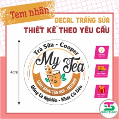 Combo 1000 Tem Decal nhựa trắng sữa chống nước – In Theo Yêu Cầu – Sticker Dán Sản Phẩm