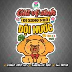Miếng Dán Nắp Bồn Cầu Capybara - Decal Capybara, Capy Chống Nước, Bền Màu Trang Trí Nhà Tắm, Nhà Vệ Sinh, WC - WC002