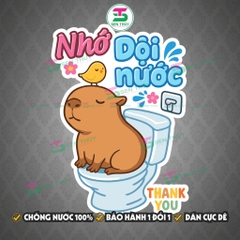 Miếng Dán Nắp Bồn Cầu Capybara - Decal Capybara, Capy Chống Nước, Bền Màu Trang Trí Nhà Tắm, Nhà Vệ Sinh, WC - WC002