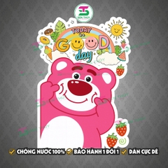 Miếng Dán Nắp Bồn Cầu Gấu Dâu Chống Nước - Decal Gấu Dâu Dán Tường, Kính, Toilet Trang Trí Dễ Thương - WC003