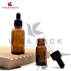 CHAI THỦY TINH ĐỰNG TINH DẦU MÀU NÂU NẮP BÓP NHỰA ĐEN