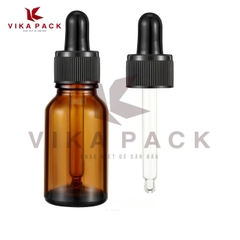 CHAI THỦY TINH ĐỰNG TINH DẦU MÀU NÂU NẮP BÓP NHỰA ĐEN