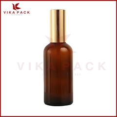 CHAI THỦY TINH ĐỰNG TINH DẦU MÀU NÂU NẮP XỊT XƯƠNG VÀNG