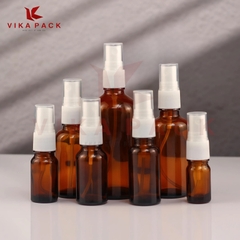 CHAI THỦY TINH ĐỰNG TINH DẦU MÀU NÂU NẮP XỊT XƯƠNG TRẮNG