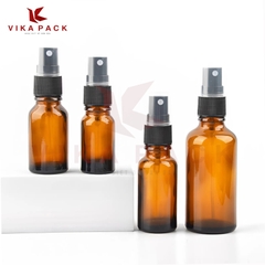 CHAI THỦY TINH ĐỰNG TINH DẦU NÂU NẮP XỊT XƯƠNG ĐEN