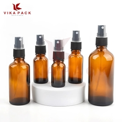 CHAI THỦY TINH ĐỰNG TINH DẦU NÂU NẮP XỊT XƯƠNG ĐEN