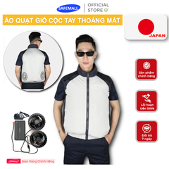 Áo quạt điều hòa Nhật Bản cộc tay SafeMall, áo quạt gió thoải mái thoáng mát