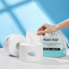 Combo 5 gói Khăn mặt khô Silkwipes 80 khăn/gói dùng 1 lần lau khô, lau ướt, Giấy lau mặt dùng một lần Silkwipes
