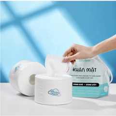 Combo 5 gói Khăn mặt khô Silkwipes 80 khăn/gói dùng 1 lần lau khô, lau ướt, Giấy lau mặt dùng một lần Silkwipes