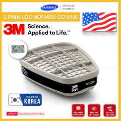 Combo 2 Phin Lọc Hơi Hữu Cơ 3M 6001 Tiêu Chuẩn Mỹ NIOSH Dùng Cho Mặt Nạ 3M Series 6000, 7000 - Chính Hãng SafeMall