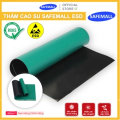Cuộn Thảm Cao Su 1.2m x 10m Và 1m x 10m Phòng Sạch Chống Tĩnh Điện ESD (1.2m x10mx2mm) Màu Xanh - SAFEMALL Chính Hãng
