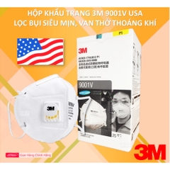[CHÍNH HÃNG] Hộp 25 Khẩu Trang 3M 9001V Có Van Thở - Lọc Bụi, Lọc Độc, Chống Ô Nhiễm Không Khí Tiêu Chuẩn Mỹ