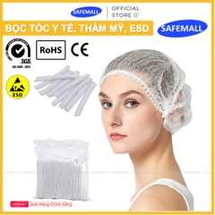 Sỉ 500 Chiếc Bọc Tóc Vải Không Dệt Chống Tĩnh Điện, Bọc Tóc Con Sâu Nón Y Tế, Thẩm Mỹ, Spa - Chính Hãng SAFEMALL
