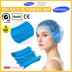 Sỉ 500 Chiếc Bọc Tóc Vải Không Dệt Chống Tĩnh Điện, Bọc Tóc Con Sâu Nón Y Tế, Thẩm Mỹ, Spa - Chính Hãng SAFEMALL