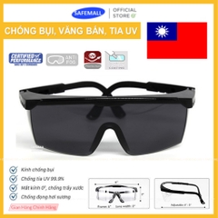 Combo Kính Bảo Hộ Lao Động Thợ Hàn Đen SafeMall Dkt Đài Loan Chính Hãng, Kính Chống Bụi, Văng Bắn, Tia UV