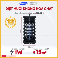 Đèn bắt muỗi Điện Quang ĐQ đủ kích thước, Thiết kế an toàn với trẻ em, Bảo hành 12 tháng - SAFEMALL Chính hãng