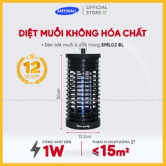 Đèn bắt muỗi Điện Quang ĐQ đủ kích thước, Thiết kế an toàn với trẻ em, Bảo hành 12 tháng - SAFEMALL Chính hãng