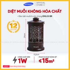 Đèn bắt muỗi Điện Quang ĐQ EML03 BR, Bắt muỗi 360 độ, An toàn trẻ em - Bảo hành 12 tháng - SAFEMALL Chính hãng