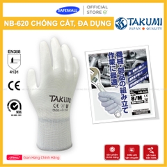 Găng bảo hộ đa dụng chống cắt TAKUMI NB-620 phủ Nitrile chống dầu, chống rách, ôm tay - SAFEMALL Chính Hãng
