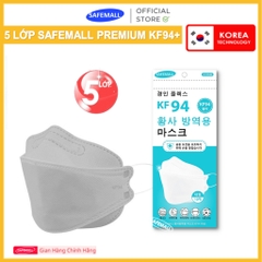 [5 LỚP LỌC] Thùng 300 Chiếc Khẩu Trang KF94 SafeMall Premium 5 Lớp Cao Cấp - Lọc Bụi Siêu Mịn Tia UV 99.9%