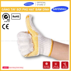 Bán Sỉ 50 Đôi Găng Tay Phủ Hạt Nhựa 60g, Găng Tay Bảo Hộ Lao Động, An Toàn Bảo Vệ Đôi Tay - SAFEMALL Chính Hãng