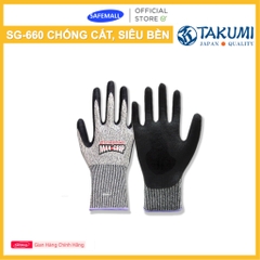 Găng tay bảo hộ TAKUMI SG-660 chống cắt, dầu mỡ, độ bám cao thích hợp lắp ráp, bảo trì, cơ khí - SAFEMALL Chính Hãng
