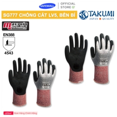 Găng tay bảo hộ chống cắt cấp độ 5 Takumi SG-777 phủ nitrile chống thấm dầu, độ bám dính cao - SAFEMALL Chính Hãng