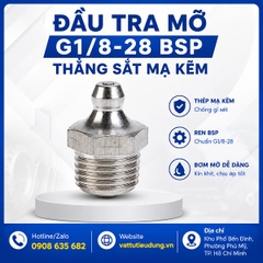 ĐẦU TRA MỠ G1/8-28 BSP THẲNG SẮT MẠ KẼM