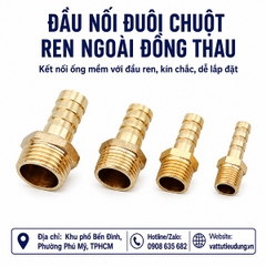 ĐẦU NỐI ĐUÔI CHUỘT REN NGOÀI ĐỒNG THAU – KHỚP NỐI ỐNG HƠI, ỐNG NƯỚC BỀN BỈ