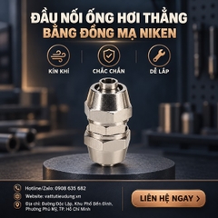 Đầu Nối Ống Hơi Thẳng Bằng Đồng – Hai Đầu Siết Ống