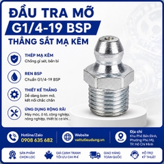 ĐẦU TRA MỠ G1/4-19 BSP THẲNG SẮT MẠ KẼM