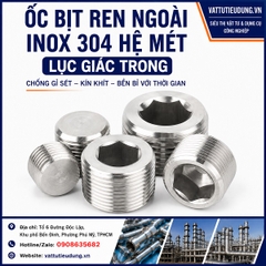 ỐC BỊT REN NGOÀI INOX 304 HỆ MÉT LỤC GIÁC TRONG